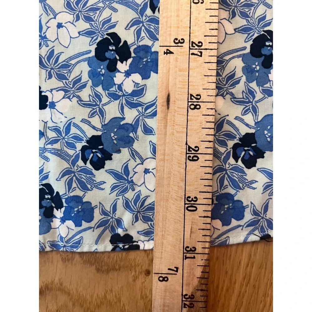 Banana Republic Mens Slim Fit Non-Iron Floral Button Down Shirt Blue L 568345-00